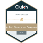 top clutch.co ai text generation company 2024 award svg